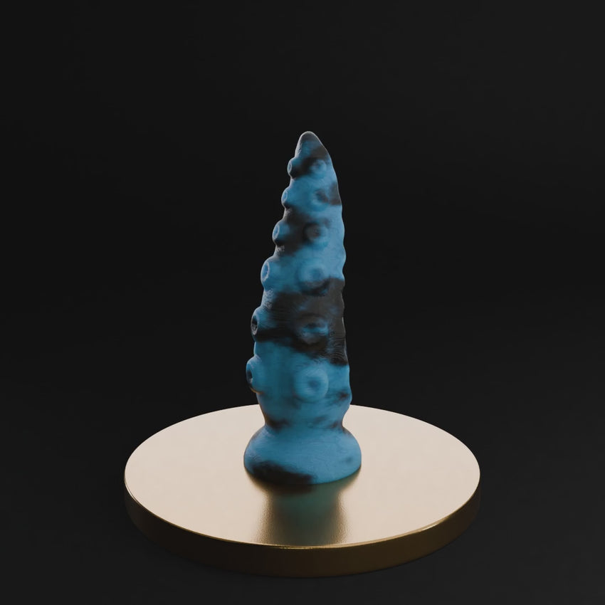 Compact fantasy tentacle sex toy with suction-cup ridges for internal expansion - ExoticWorld best sex toys.