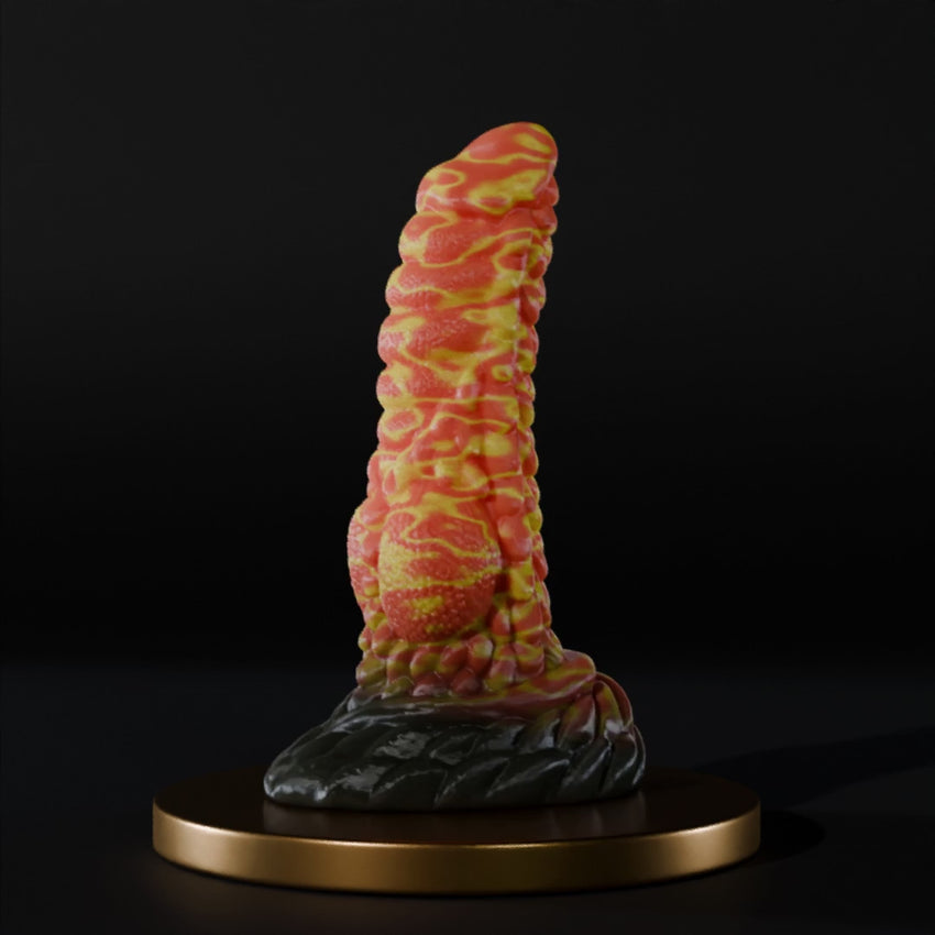 Large knotting dragon dildo for intense anal stretch. 100% medical-grade silicone sex toy made in South Africa